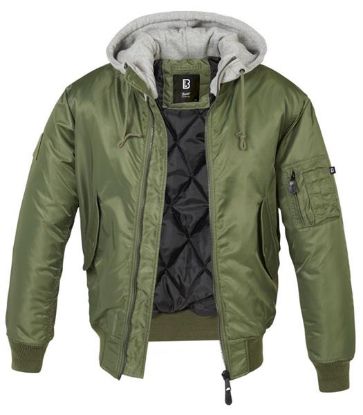 Billede af Hooded Heavy Fake Fur Bomber Jakke | Mørk Oliven.